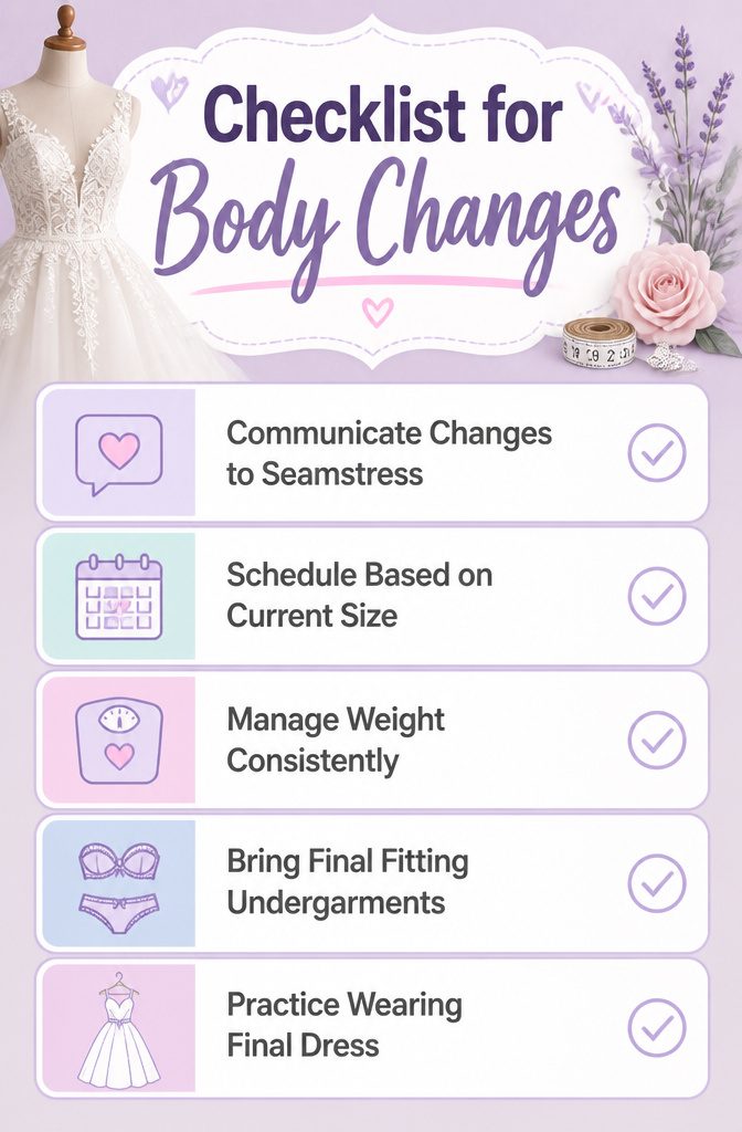 An information image titled 'Checklist for Body Changes'.
