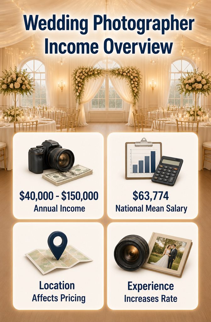 Information image titled 'Wedding Photographer Income Overview'.