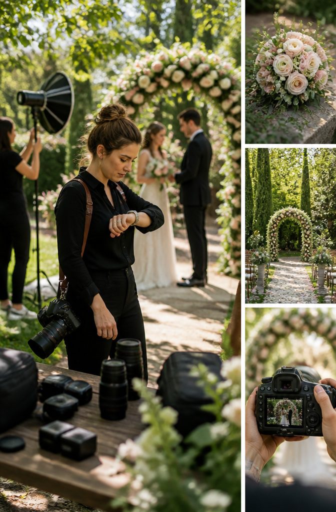 Photographer at a wedding venue, capturing the event.