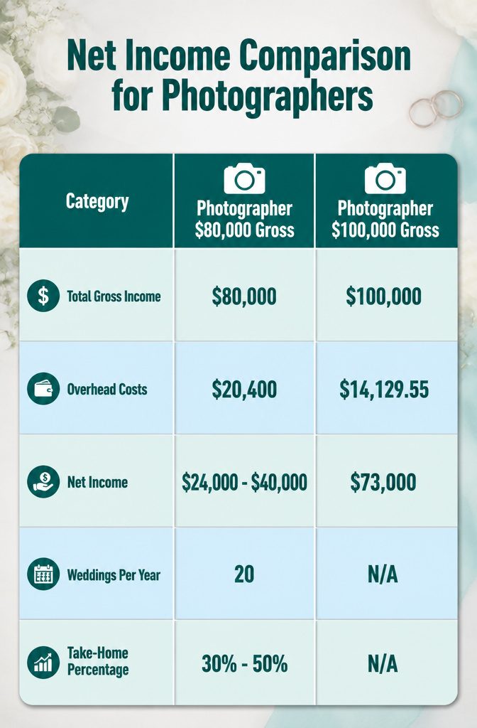 Information image titled 'Net Income Comparison for Photographers'.