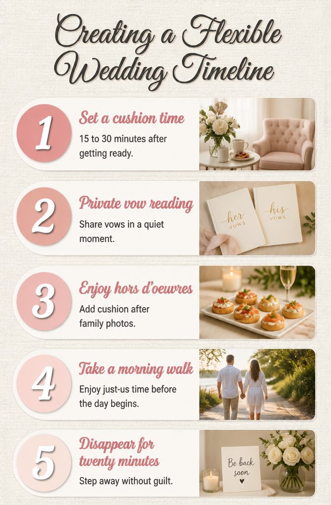 How to Plan a Small Wedding Ceremony: 7 Steps for 2026 7 Graphic detailing a flexible wedding timeline.