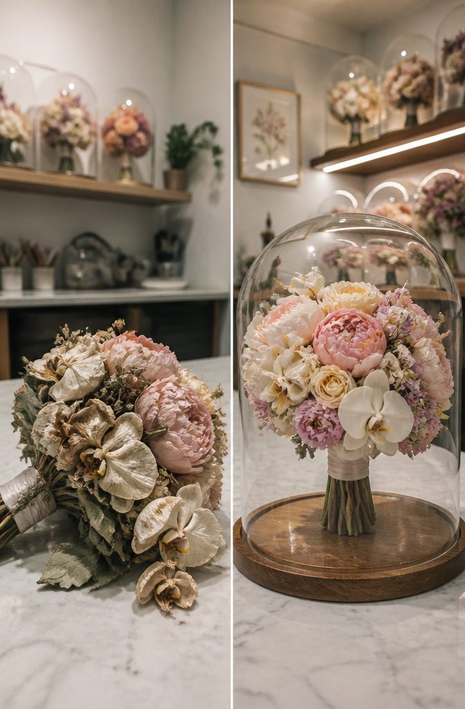 A bouquet preserved through professional freeze-drying method.