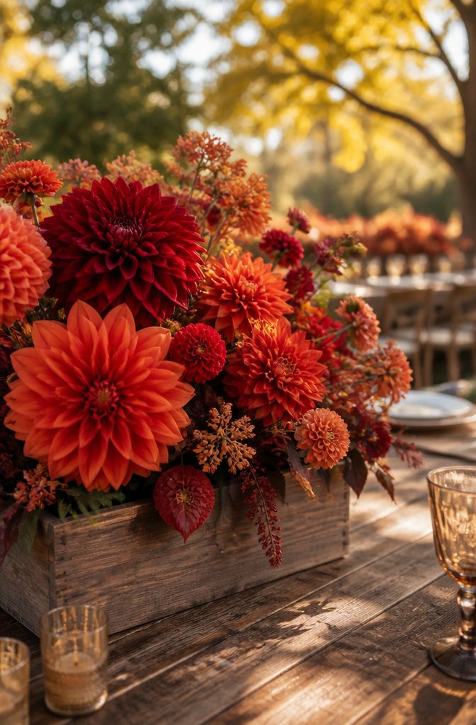 Popular Wedding Flowers for Bouquets, Centerpieces and Arrangements 8 A vibrant display of large dahlias in various colors.