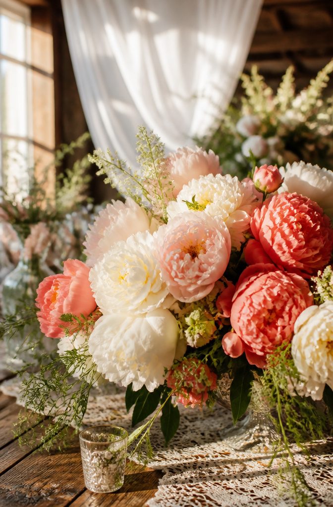 Popular Wedding Flowers for Bouquets, Centerpieces and Arrangements 2 A close-up of pink peonies with abundant petals.