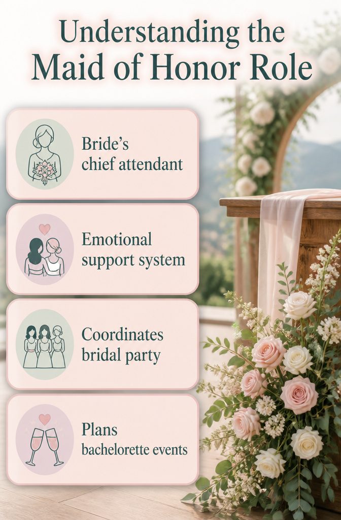 What Is a Maid of Honor in a Wedding? Duties, Costs & Role 2 Information image titled 'Understanding the Maid of Honor Role'.