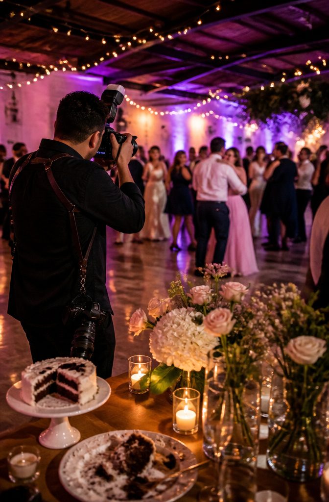 11 Questions to Ask Your Wedding Photographer in 2026 11 Guests dancing joyfully at a wedding reception.