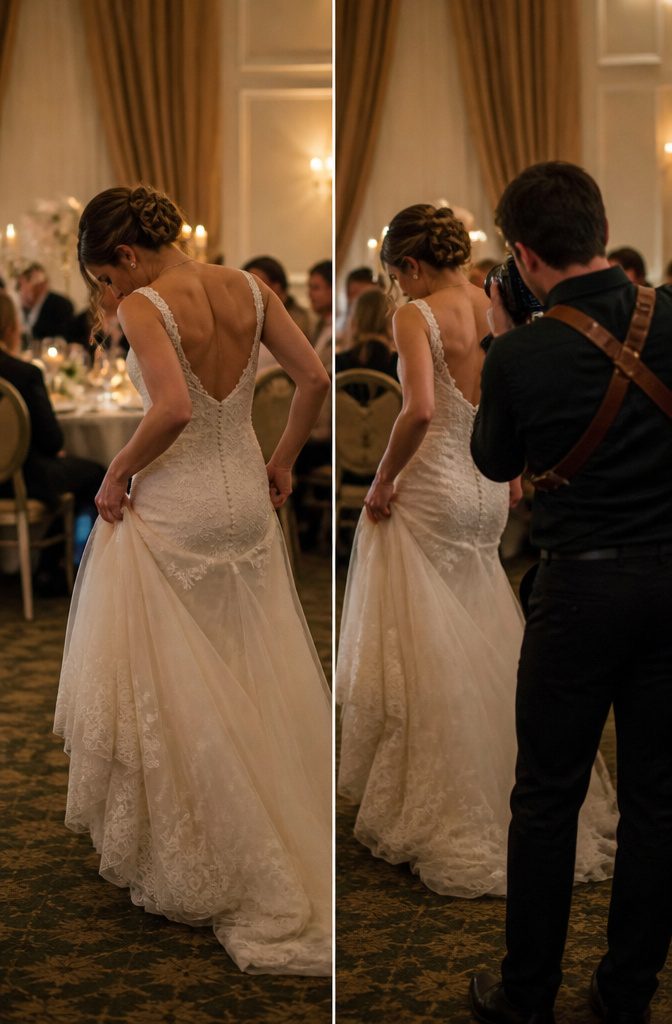 11 Questions to Ask Your Wedding Photographer in 2026 4 A photographer capturing moments at a wedding with floral decor.