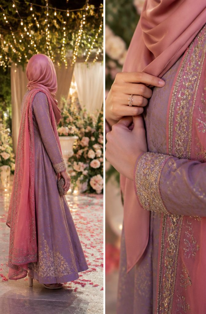 What to Wear at a Muslim Wedding: A Complete Guest Guide 5 A woman wearing a headscarf at a Muslim wedding.
