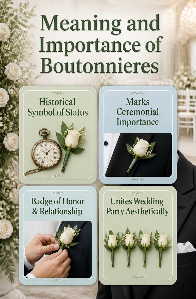 An information image about the meaning of boutonnieres.